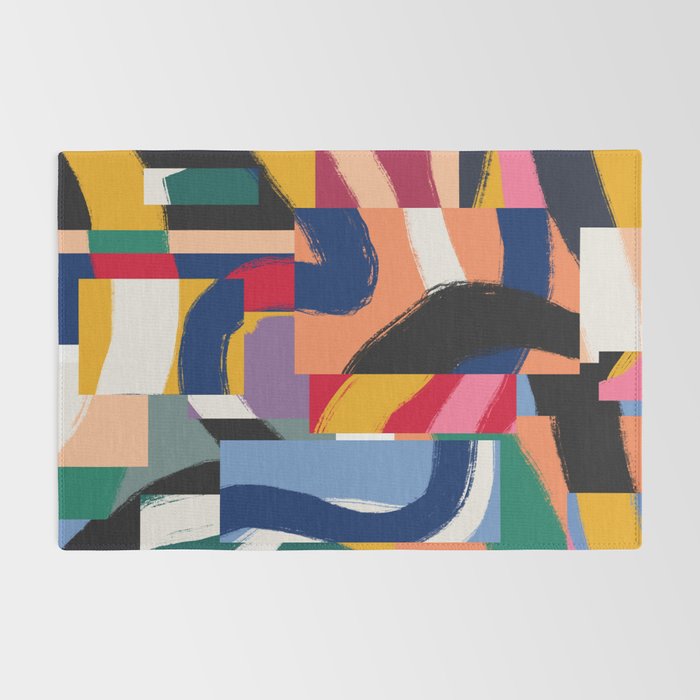Rainbow abstract ribbon pattern Rug Gallery Image 2