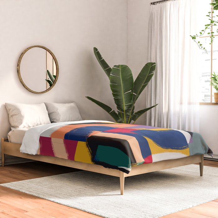 Rainbow abstract ribbon pattern Comforter Gallery Image 2