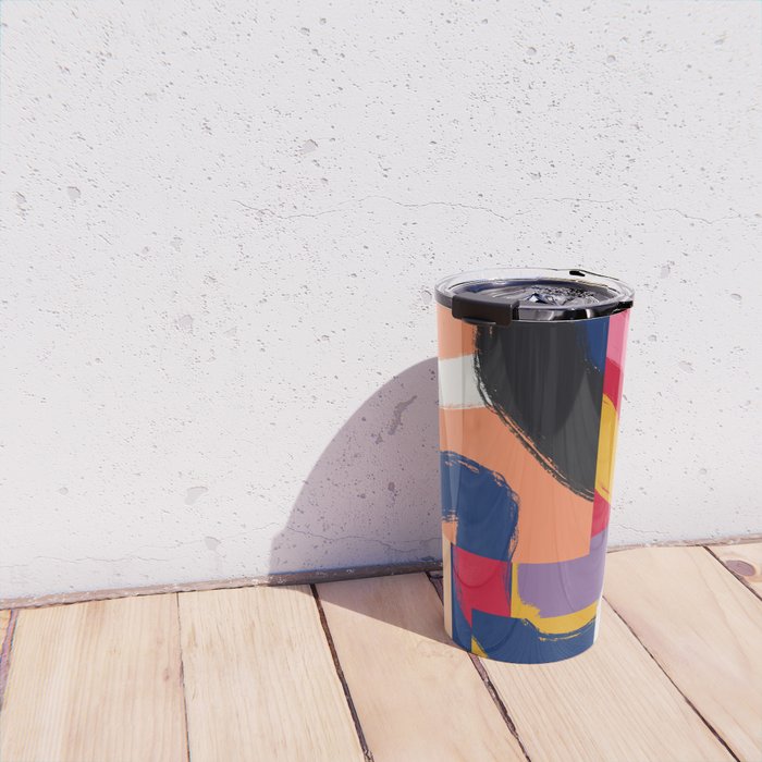 Rainbow abstract ribbon pattern Travel Mug Gallery Image 4