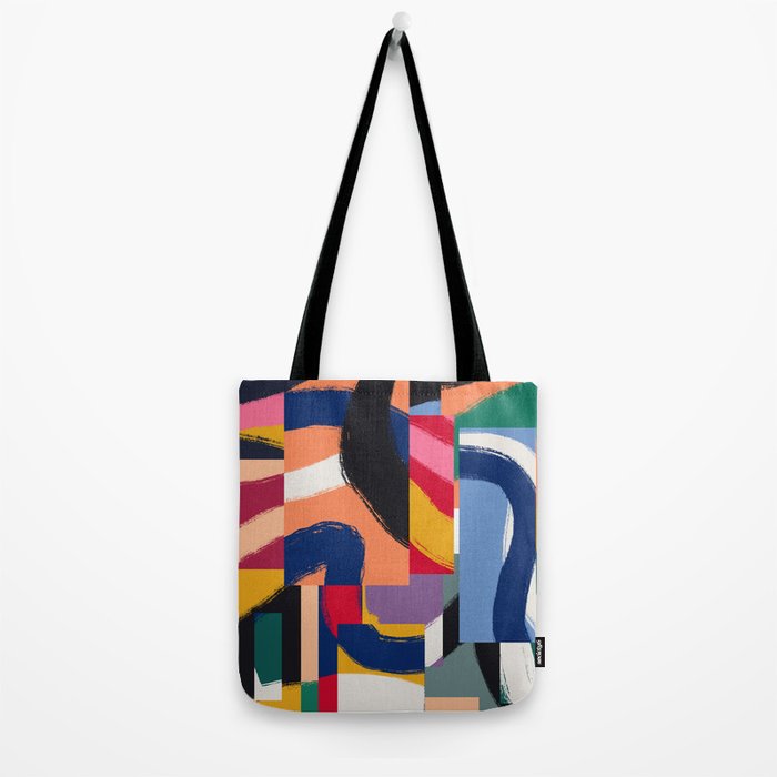 Rainbow abstract ribbon pattern Tote Bag Gallery Image 2
