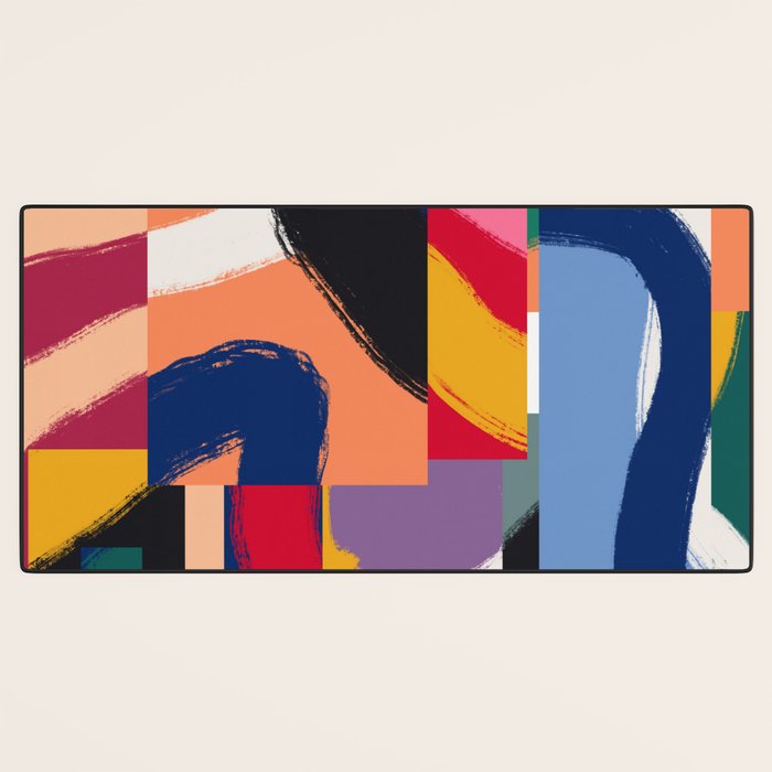 Rainbow abstract ribbon pattern Desk Mat Gallery Image 3