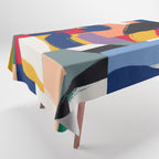 Rainbow abstract ribbon pattern Tablecloth Gallery Image 1