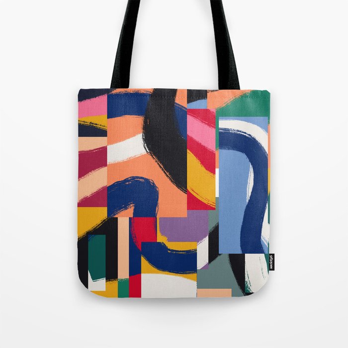 Rainbow abstract ribbon pattern Tote Bag Gallery Image 1