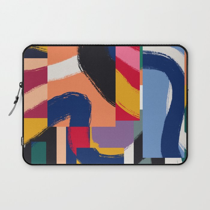 Rainbow abstract ribbon pattern Laptop Sleeve Gallery Image 1