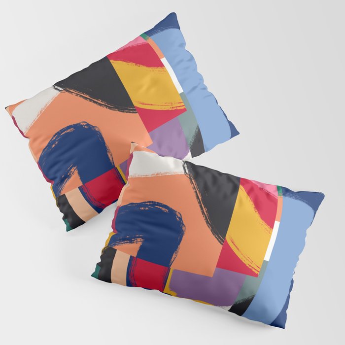 Rainbow abstract ribbon pattern Pillow Sham Gallery Image 3