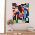 Rainbow abstract ribbon pattern Wall Tapestry Gallery Image 2