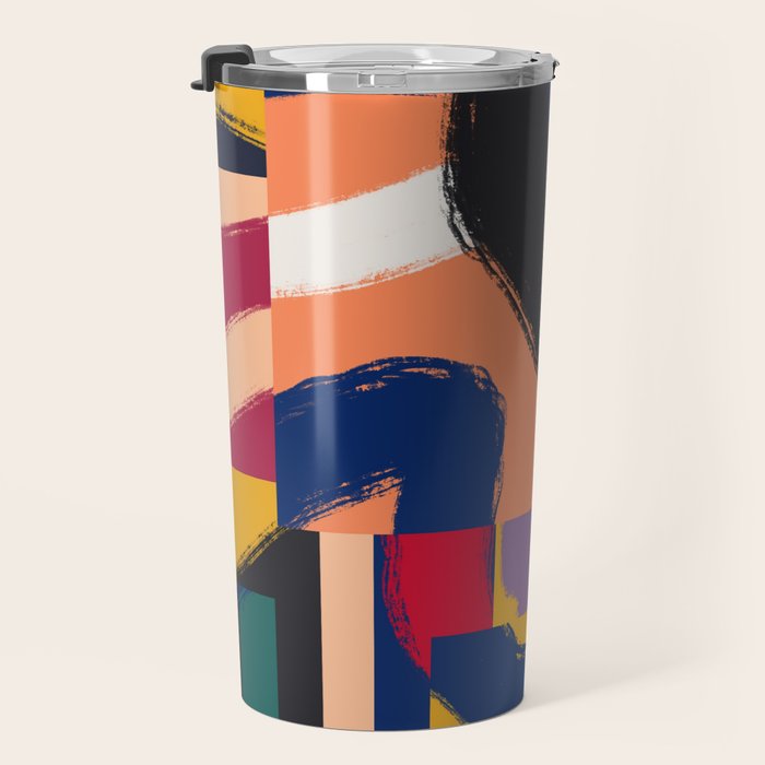 Rainbow abstract ribbon pattern Travel Mug Gallery Image 3