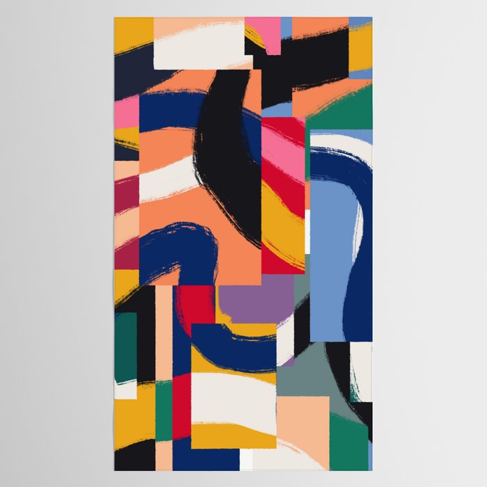 Rainbow abstract ribbon pattern Tablecloth Gallery Image 2