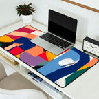 Rainbow abstract ribbon pattern Desk Mat Gallery Image 2