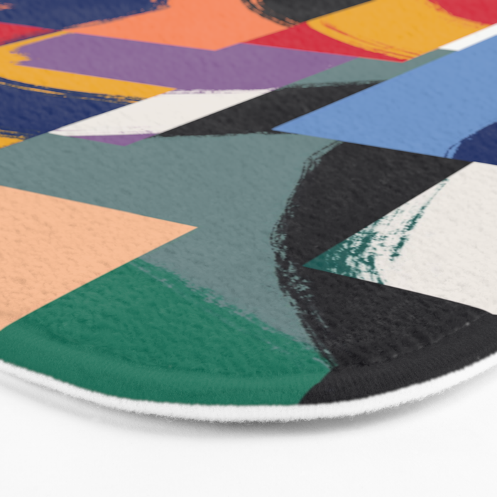 Rainbow abstract ribbon pattern Bath Mat Gallery Image 3