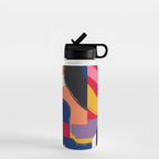 Rainbow abstract ribbon pattern Water Bottle Gallery Image 1