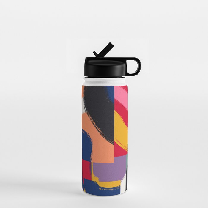 Rainbow abstract ribbon pattern Water Bottle Gallery Image 1