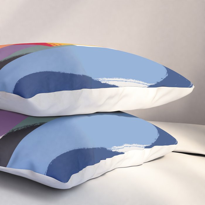 Rainbow abstract ribbon pattern Pillow Sham Gallery Image 3