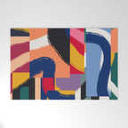 Rainbow abstract ribbon pattern Welcome Mat Gallery Image 1