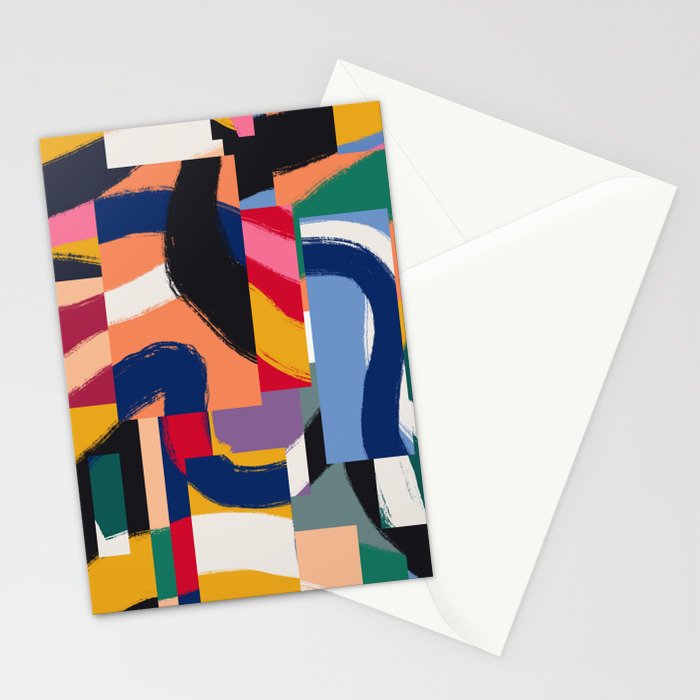Rainbow abstract ribbon pattern Stationery Card Gallery Image 2