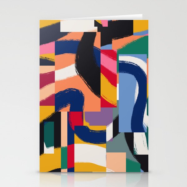 Rainbow abstract ribbon pattern Stationery Card Gallery Image 1