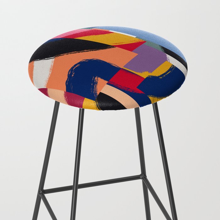 Rainbow abstract ribbon pattern Stool Gallery Image 2