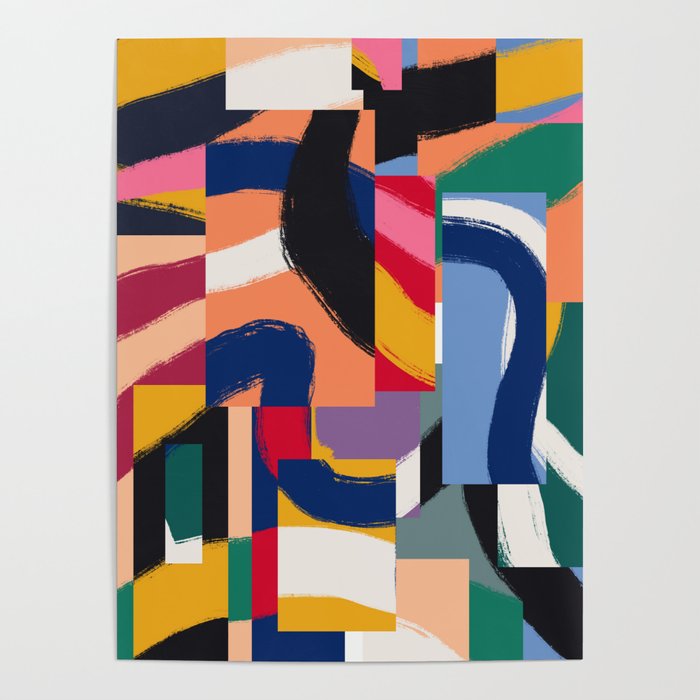 Rainbow abstract ribbon pattern Poster Gallery Image 4
