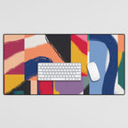 Rainbow abstract ribbon pattern Desk Mat Gallery Image 1