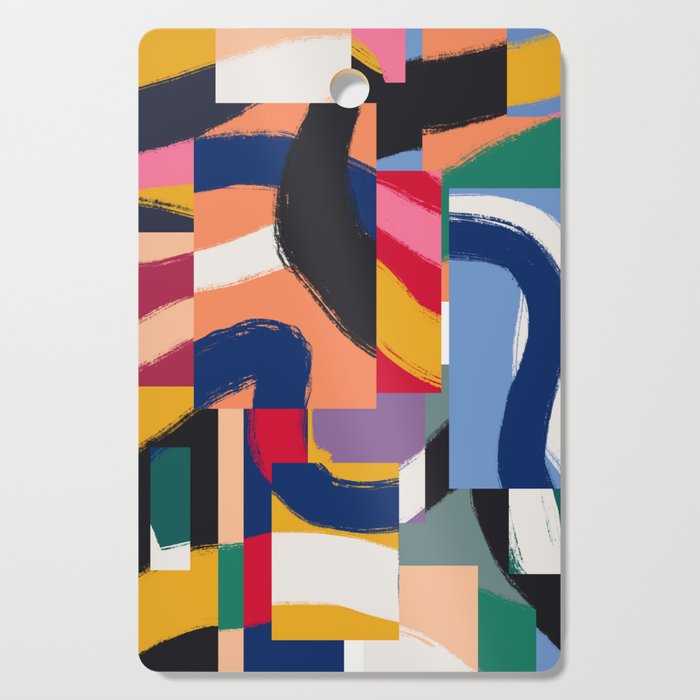 Rainbow abstract ribbon pattern Cutting Board Gallery Image 1