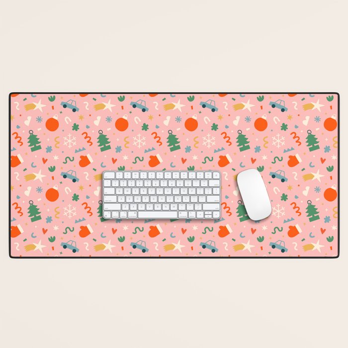 Retro christmas decoration art pattern Desk Mat Gallery Image 1