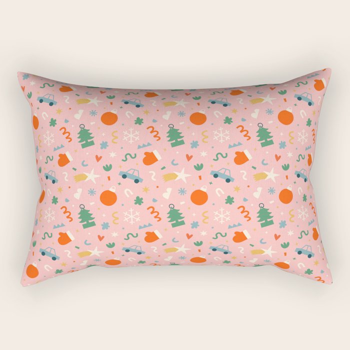 Retro christmas decoration art pattern Rectangular Pillow Gallery Image 2