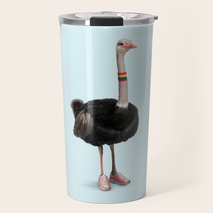 Sporty Ostrich Travel Mug Gallery Image 1