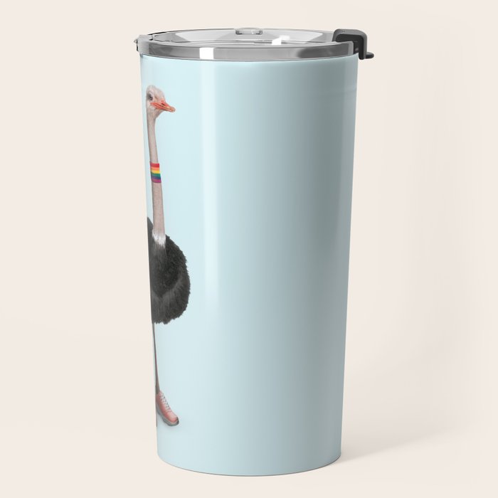 Sporty Ostrich Travel Mug Gallery Image 2