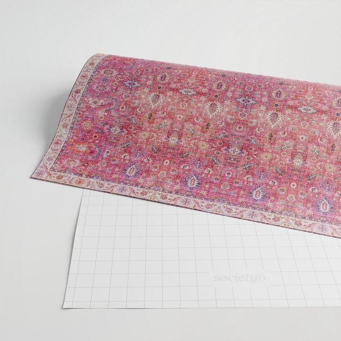 Pink Vintage Antique Oriental Traditional Moroccan Original Artwork Wrapping Paper Gallery Image 2
