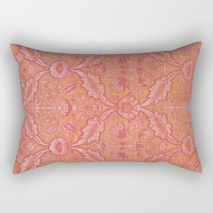 Vintage Pink Floral Rectangular Pillow Gallery Image 2