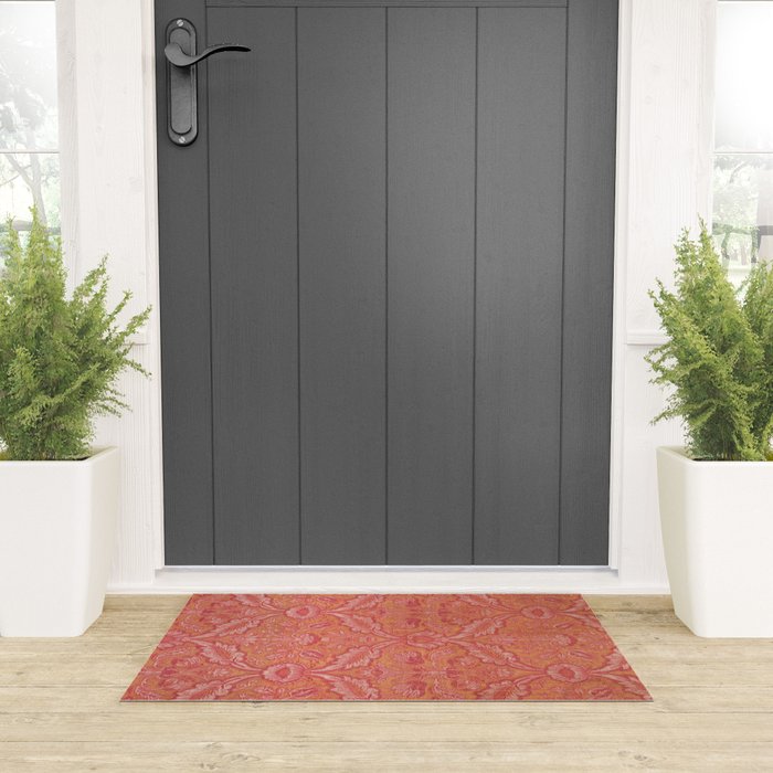 Vintage Pink Floral Welcome Mat Gallery Image 3