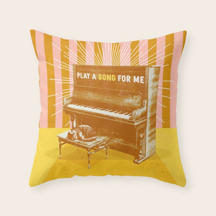 PLAY A SONG FOR ME Throw Pillow Gallery Image 1
