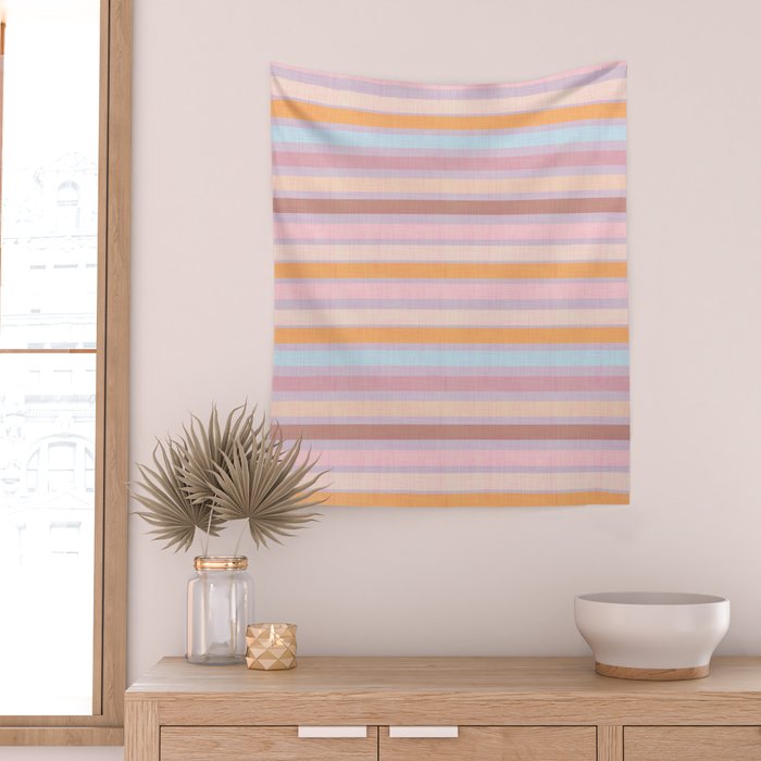 Pastello Stripes Wall Tapestry Gallery Image 2