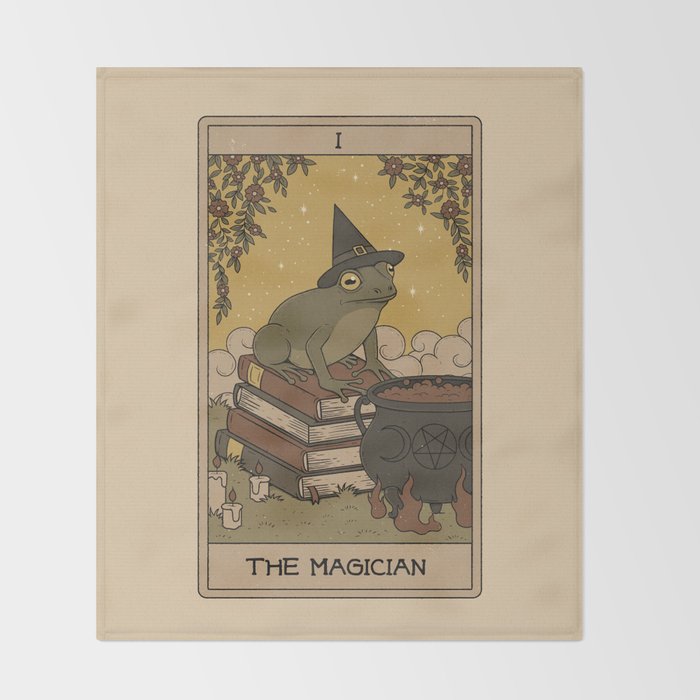 The Magician - Frog Tarot Throw Blanket Gallery Image 2