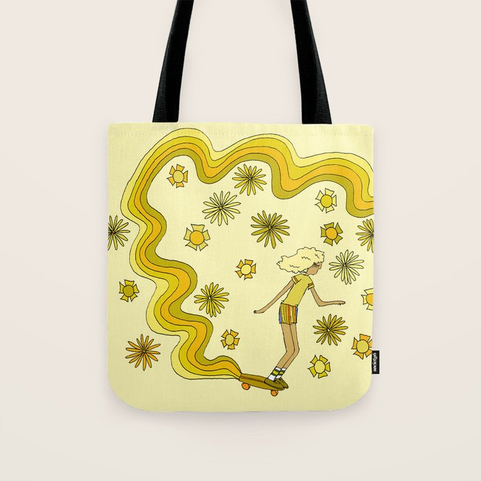 groovy skate hang 10 // tony alva style // surfy birdy art Tote Bag Gallery Image 1