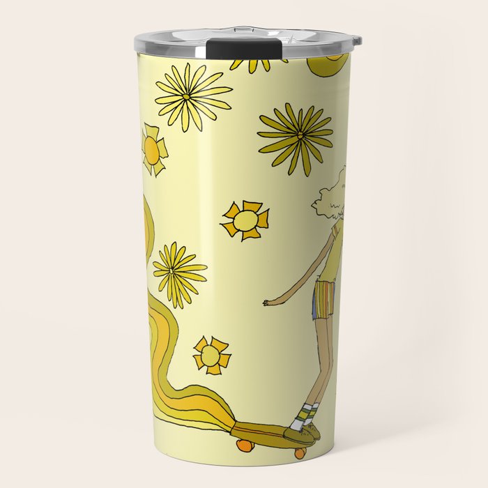 groovy skate hang 10 // tony alva style // surfy birdy art Travel Mug Gallery Image 1