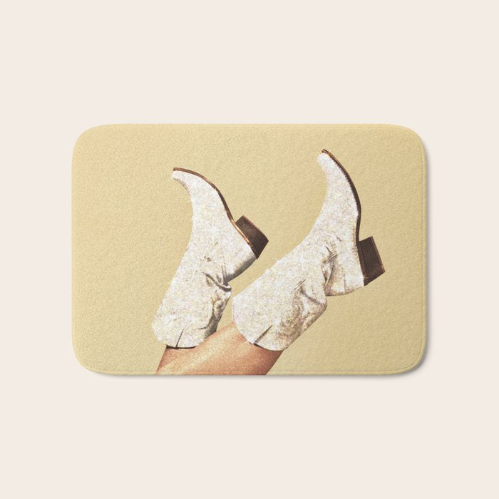 These Boots - Glitter Yellow & Tan Bath Mat Gallery Image 1