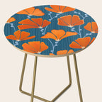 Festive Deco Flowers - Orange and Blue Floral Pattern Side Table Gallery Image 2