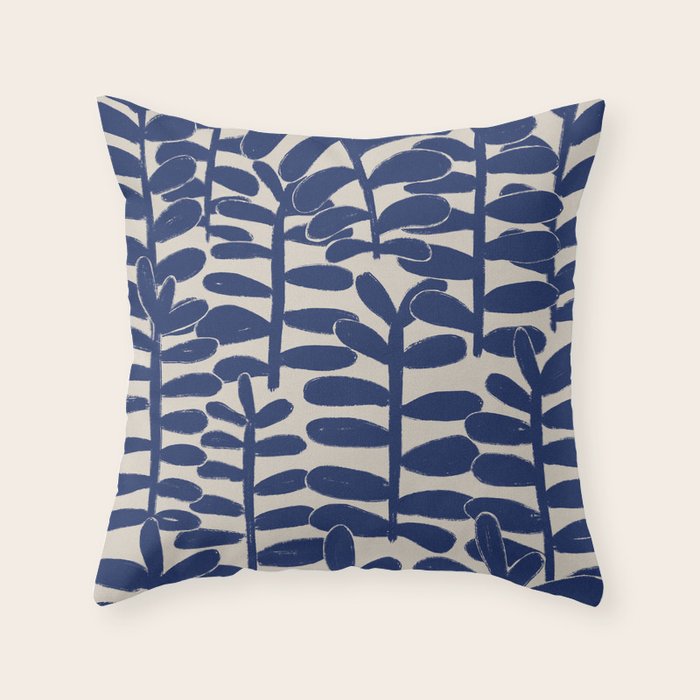 Blue Plants Throw Pillow Gallery Image 6