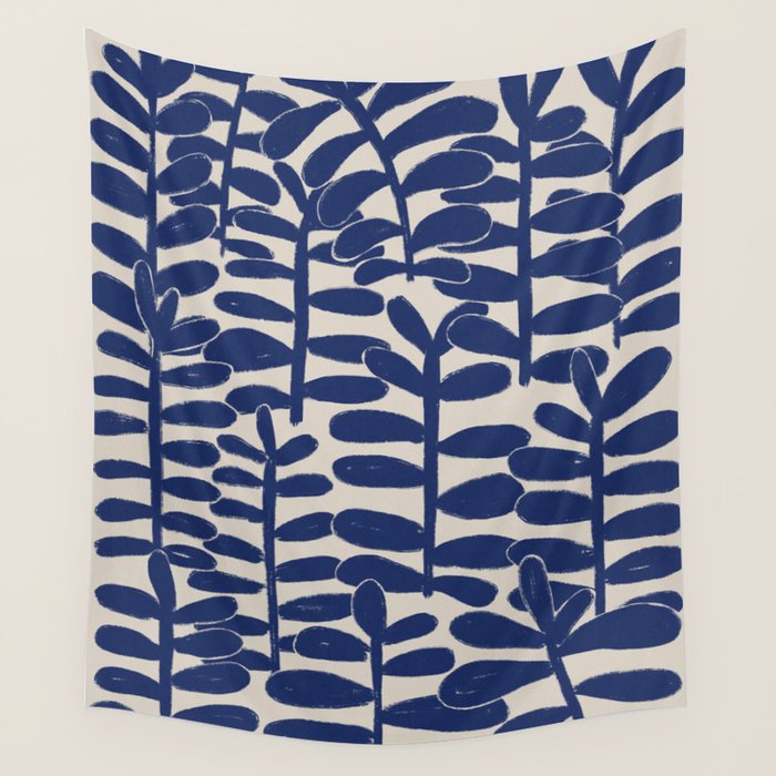 Blue Plants Wall Tapestry Gallery Image 4