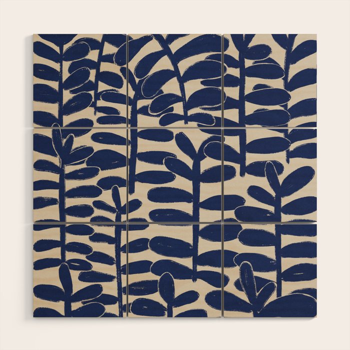 Blue Plants Wood Wall Art Gallery Image 1
