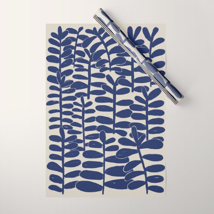 Blue Plants Wrapping Paper Gallery Image 1