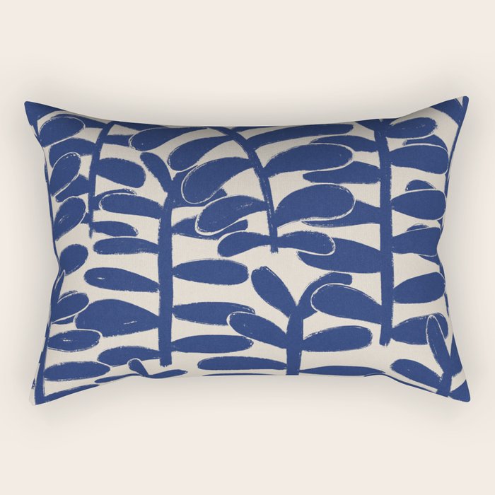 Blue Plants Rectangular Pillow Gallery Image 1