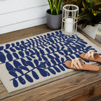 Blue Plants Outdoor Rug Gallery Image 2