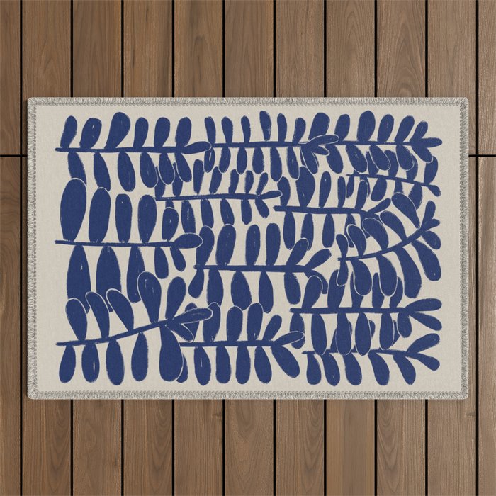 Blue Plants Outdoor Rug Gallery Image 1