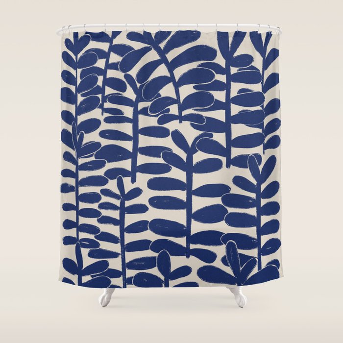 Blue Plants Shower Curtain Gallery Image 1