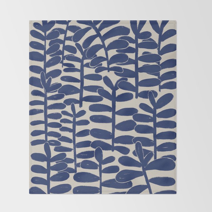 Blue Plants Throw Blanket Gallery Image 2