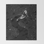 Starry Orca (Black Version) Throw Blanket Gallery Image 2