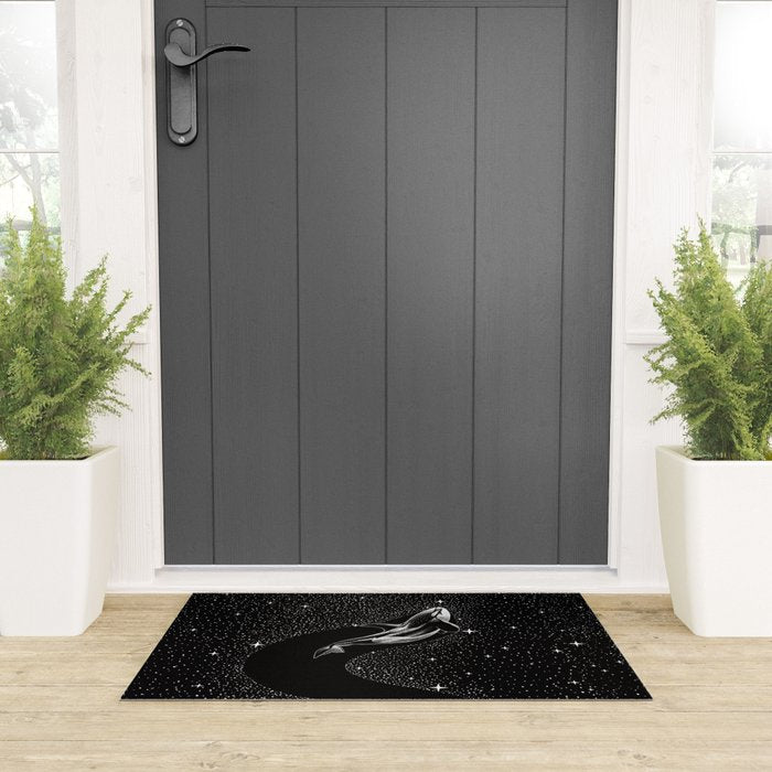 Starry Orca (Black Version) Welcome Mat Gallery Image 3