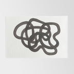 'Ink Memories' Minimalist Ink Line Drawing Abstract Black Brush Strokes Modern Funky Maze by Ejaaz Haniff Rug Gallery Image 2